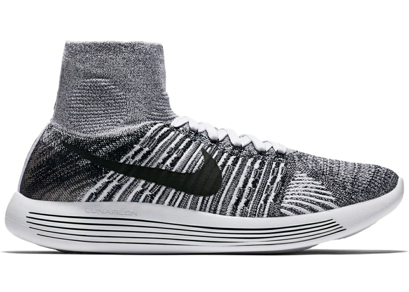 ナイキ 飛球編み物 白いこと 白いこと 黒いこと 黒いこと スニーカー メンズ NIKE LUNAREPIC FLYKNIT OREO / WHITE BLACK
