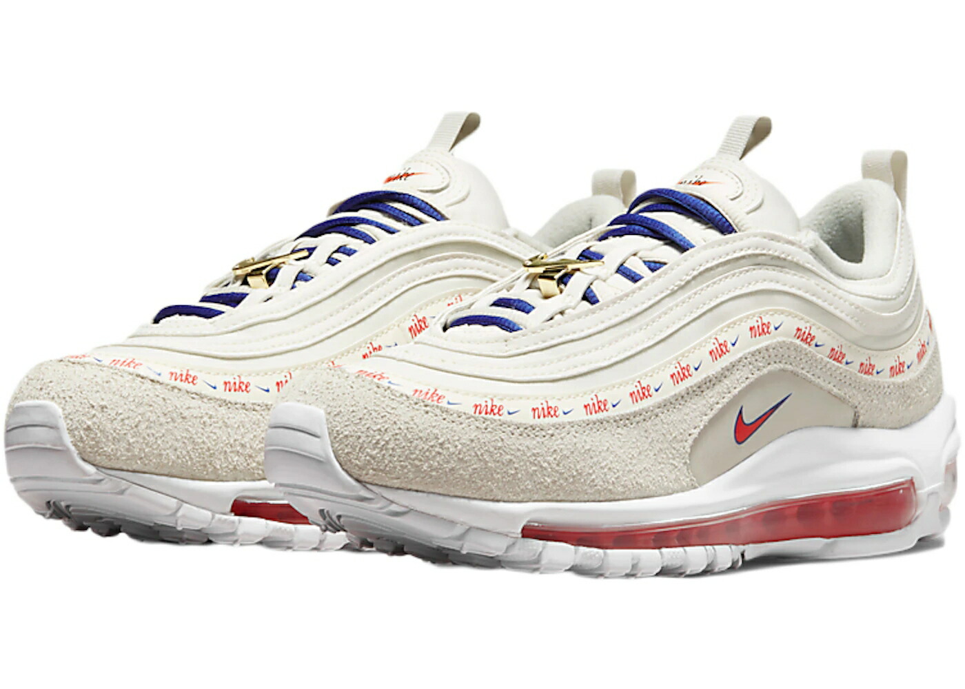 ナイキ マックス ディープ 青碧 青碧 白いこと 白いこと エア湖マックス WOMEN\u0027S スニーカー レディース NIKE AIR MAX 97 LIGHT BONE (WOMEN\u0027S) / LIGHT BONE DEEP ROYAL BLUE WHITE