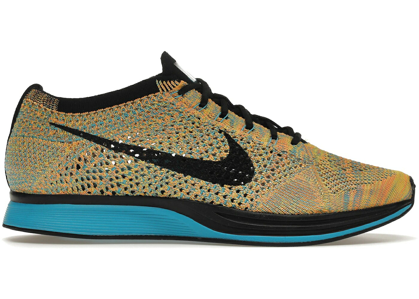 ナイキ フライニット 青色 ブルー レーザー スニーカー メンズ NIKE FLYKNIT RACER SHERBET / BRIGHT CITRUS BLUE LAGOON LASER