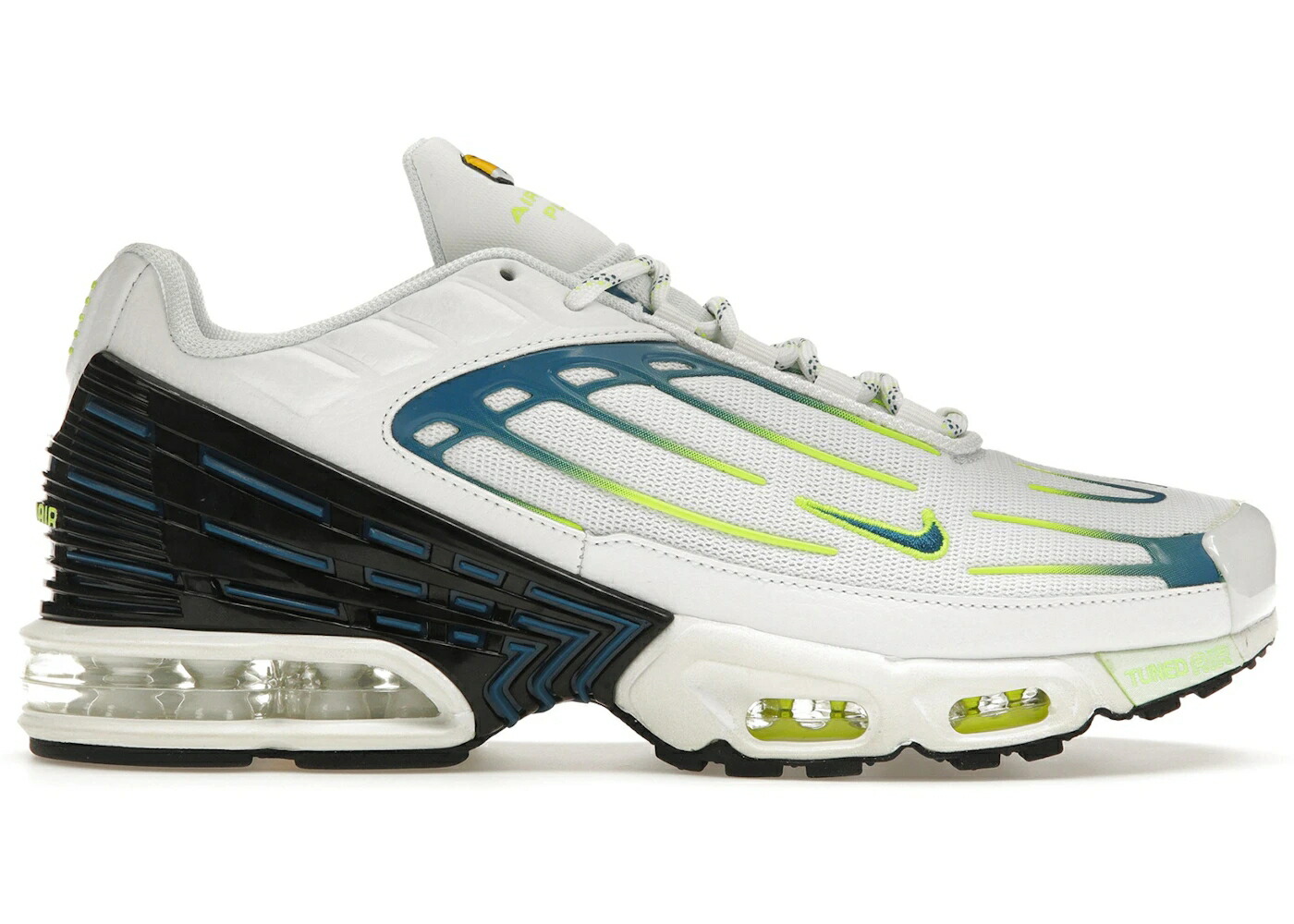 ナイキ マックス 白いこと 白いこと 黒いこと 黒いこと エアマックスプラス スニーカー メンズ NIKE AIR MAX PLUS 3 WHITE MARINA VOLT BLACK / WHITE MARINA VOLT BLACK