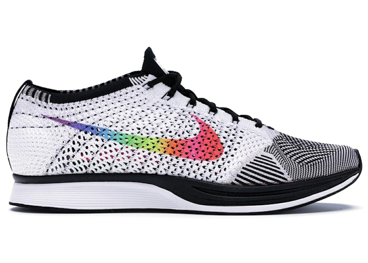 ナイキ 飛球編み物 白いこと 白いこと 黒いこと 黒いこと サクラ色 スニーカー メンズ NIKE FLYKNIT RACER BE TRUE (2017) / WHITE MULTI COLOR BLACK PINK