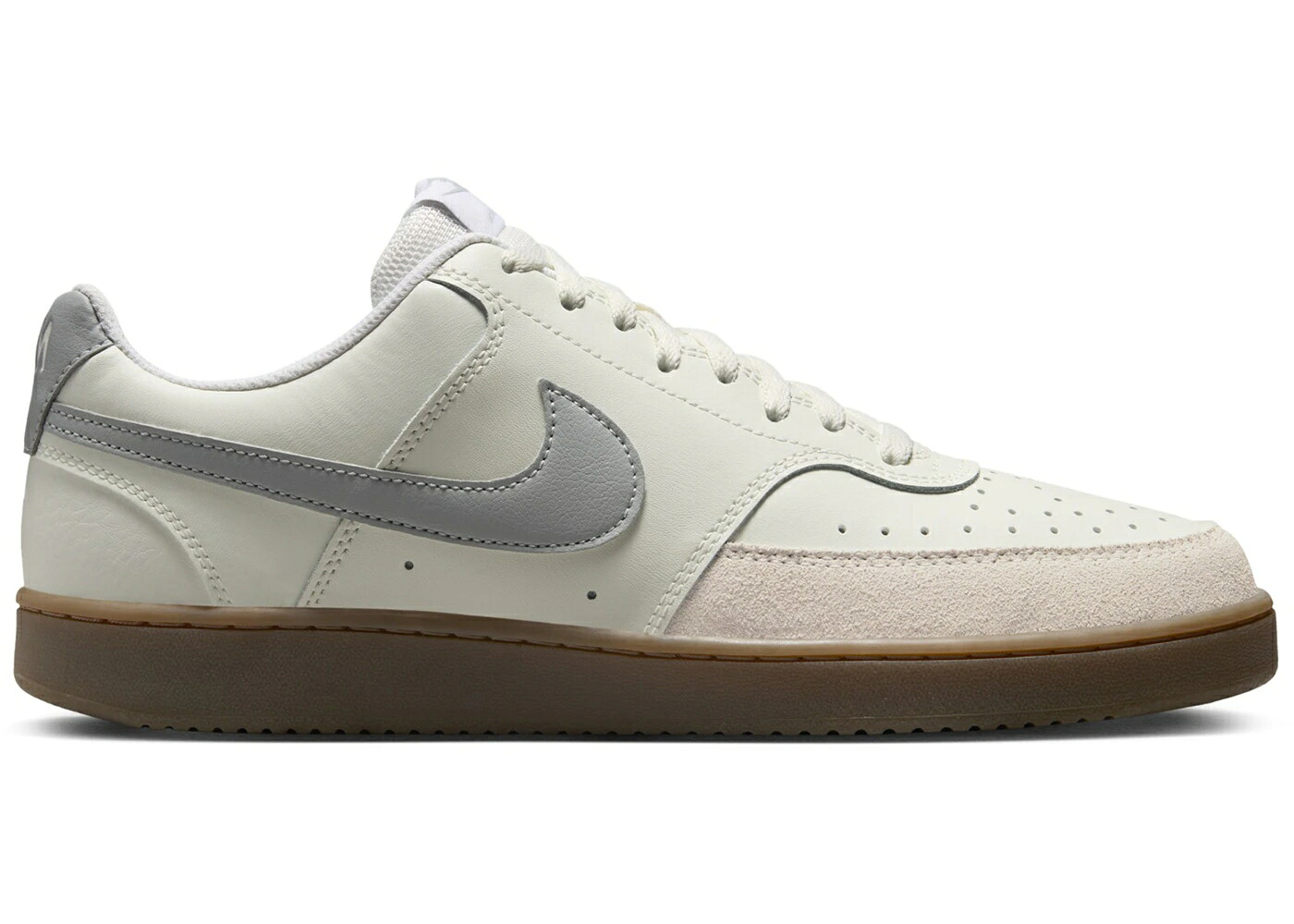 ナイキ 厚地の外套 薄墨色 薄墨色 スニーカー メンズ NIKE COURT VISION LOW SAIL LIGHT SMOKE GREY GUM / SAIL LIGHT SMOKE GREY