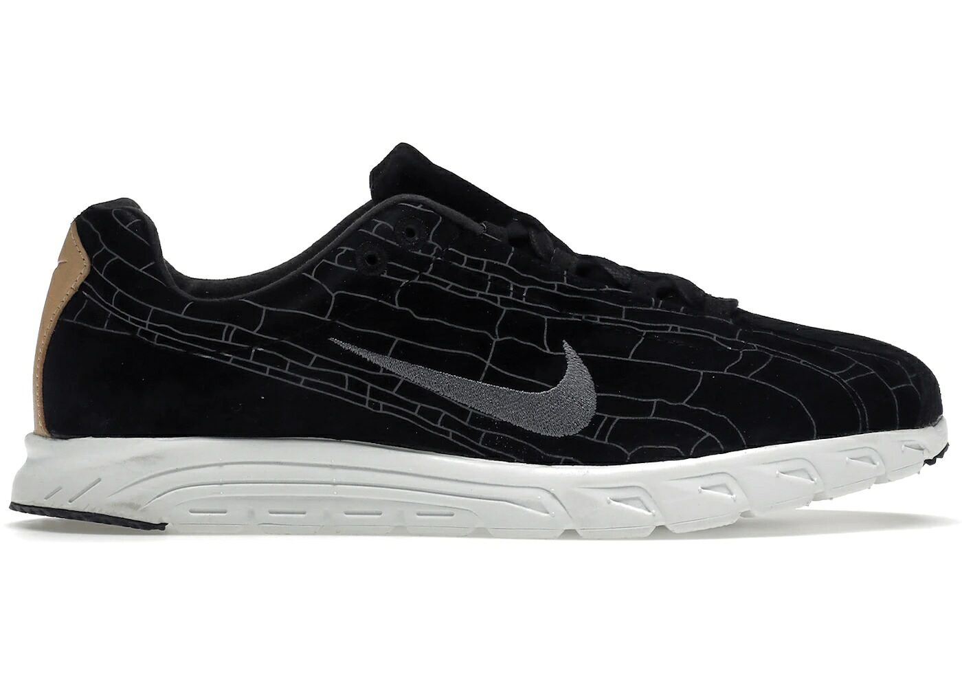 ナイキ レザー プレミアム 黒色 ブラック 灰色 グレー スニーカー メンズ NIKE MAYFLY LEATHER PREMIUM BLACK/BLACK-DARK GREY-LINEN / BLACK BLACK DARK GREY LINEN|スニケス