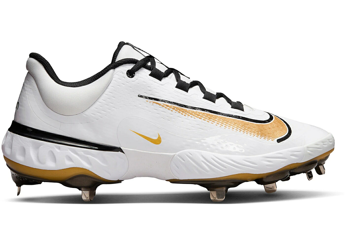 ナイキ アルファ ハラチ エリート 白色 ホワイト 黒色 ブラック ゴールド アルファハラチ スニーカー メンズ NIKE ALPHA HUARACHE ELITE 4 LOW WHITE BLACK METALLIC GOLD / WHITE BLACK METALLIC GOLD