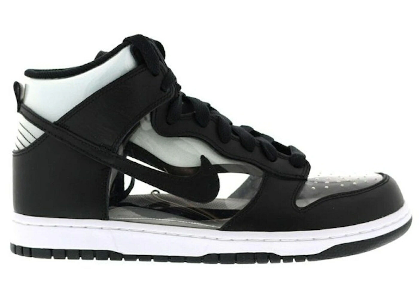 ナイキ ダンク ハイ 黒色 ブラック 白色 ホワイト ダンクハイ コムデギャルソン スニーカー メンズ NIKE DUNK HIGH COMME DES GARCONS CLEAR / BLACK BLACK WHITE