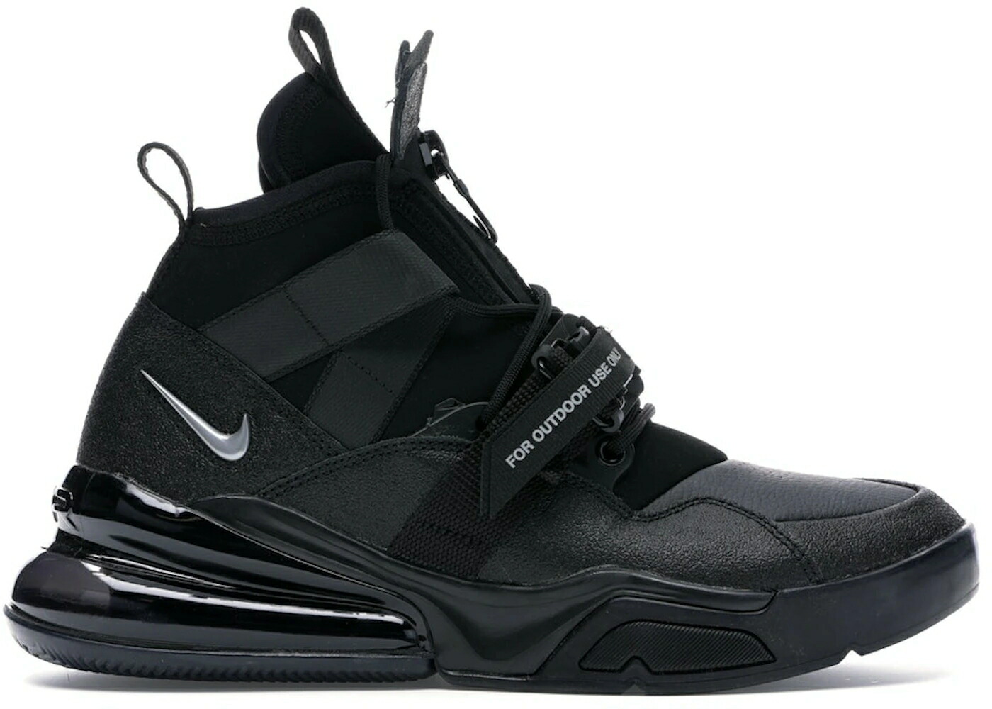 ナイキ 黒いこと 黒いこと しろがね色 しろがね色 空軍 スニーカー メンズ NIKE AIR FORCE 270 UTILITY BLACK METALLIC SILVER / BLACK BLACK METALLIC SILVER