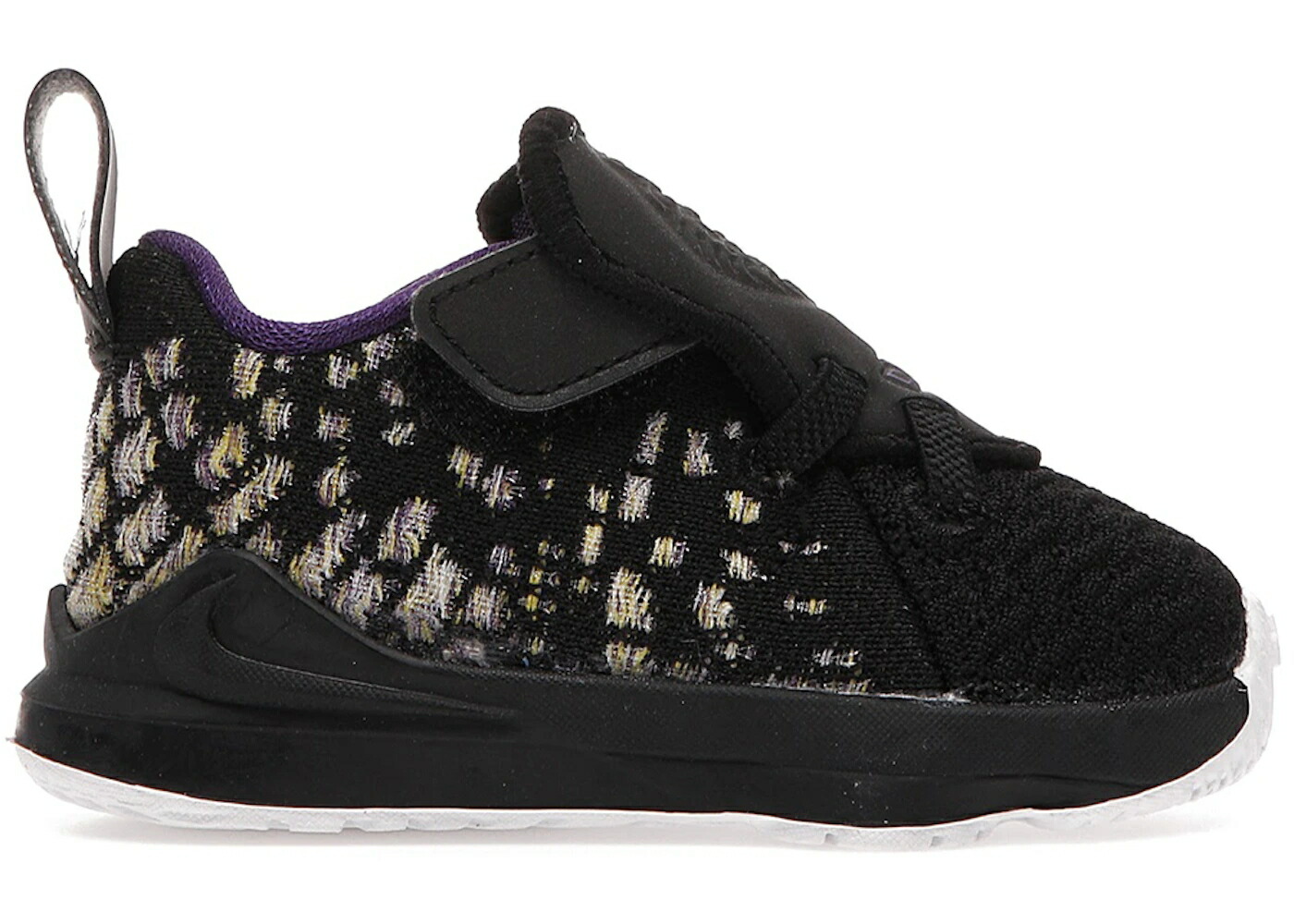 ナイキ レブロン レイカーズ 黒いこと 黒いこと 白いこと 白いこと お坊っちゃん キッズ NIKE LEBRON 17 LAKERS (TD) / BLACK WHITE EGGPLANT AMARILLO