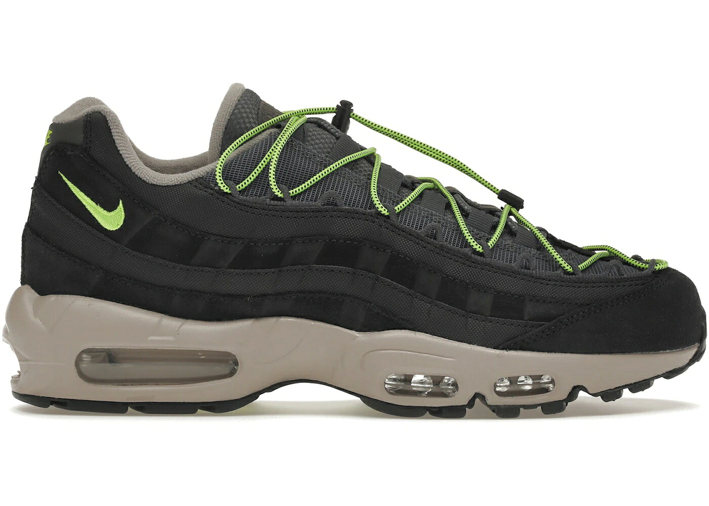 ナイキ マックス 素早さ 薄墨色 薄墨色 分科大学 エア湖マックス スニーカー メンズ NIKE AIR MAX 95 SPEED LACING OFF NOIR VOLT / OFF NOIR VOLT IRON GREY COLLEGE