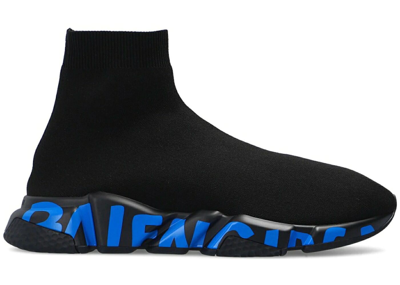 バレンシアガ 素早さ 黒いこと 黒いこと 青味 青み スニーカー メンズ BALENCIAGA SPEED GRAFFITI BLACK BLUE / BLACK BLUE