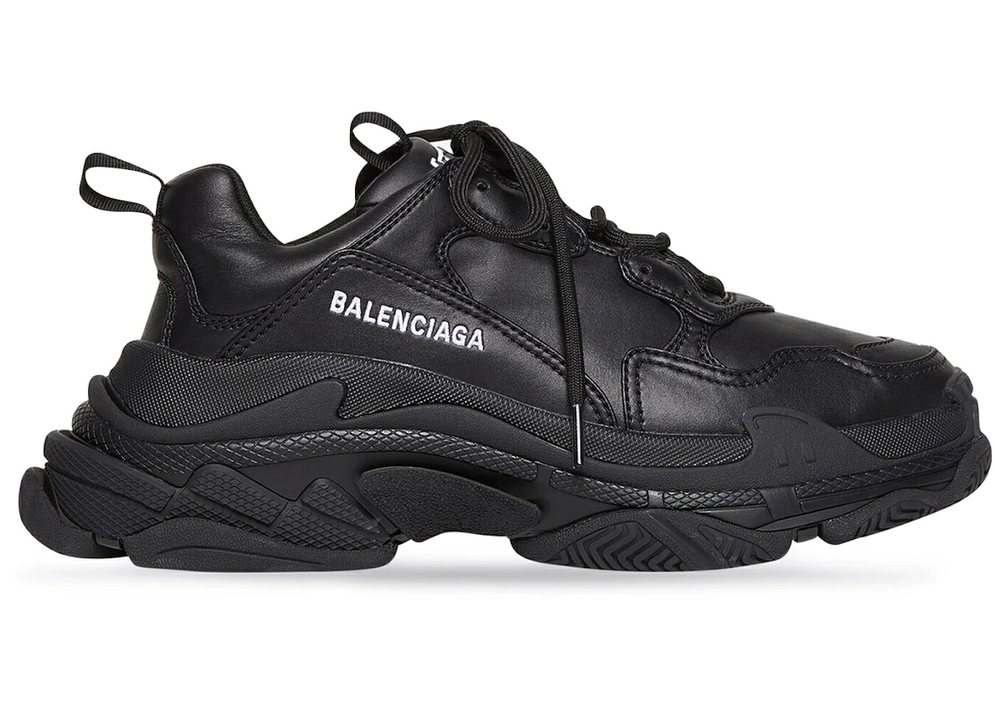 バレンシアガ なめし革 黒いこと 黒いこと WOMEN\u0027S スニーカー レディース BALENCIAGA TRIPLE S SYNTHETIC LEATHER BLACK (WOMEN\u0027S) / BLACK BLACK BLACK