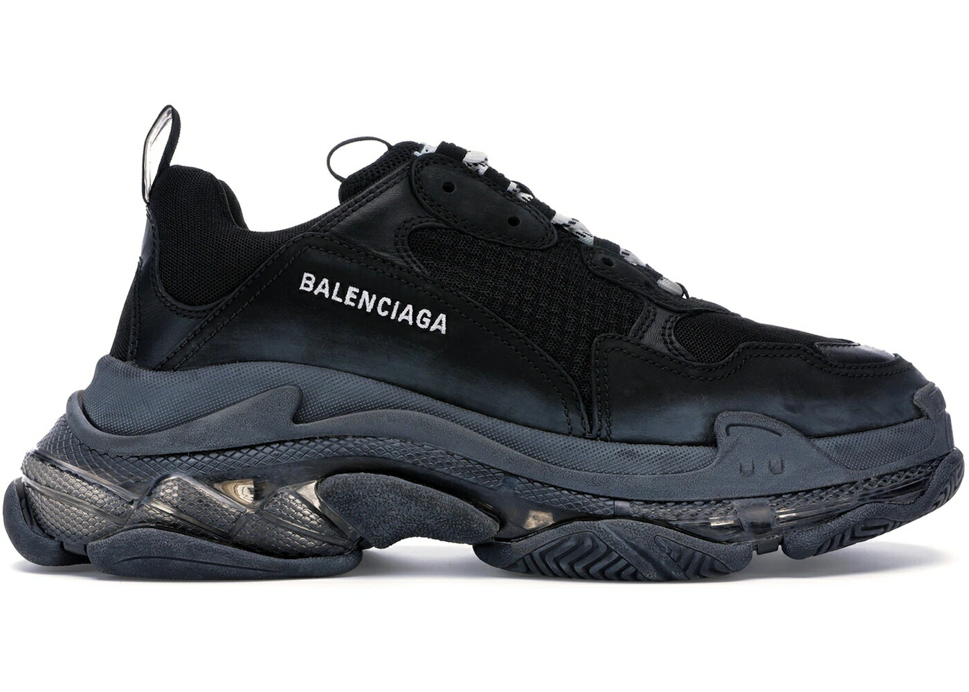 バレンシアガ 黒いこと 黒いこと スニーカー メンズ BALENCIAGA TRIPLE S CLEAR SOLE BLACK / BLACK BLACK