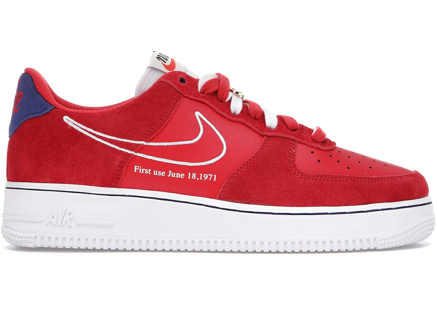 ナイキ 赤 赤いこと 白いこと 白いこと ディープ 空軍 スニーカー メンズ NIKE AIR FORCE 1 LOW FIRST USE UNIVERSITY RED / UNIVERSITY RED WHITE DEEP ROYAL