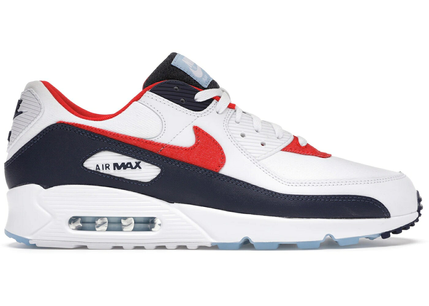 ナイキ マックス ジーンズ 白いこと 白いこと 赤 赤いこと 青碧 青碧 大気圏マックス スニーカー メンズ NIKE AIR MAX 90 USA DENIM / WHITE RED BLUE DENIM