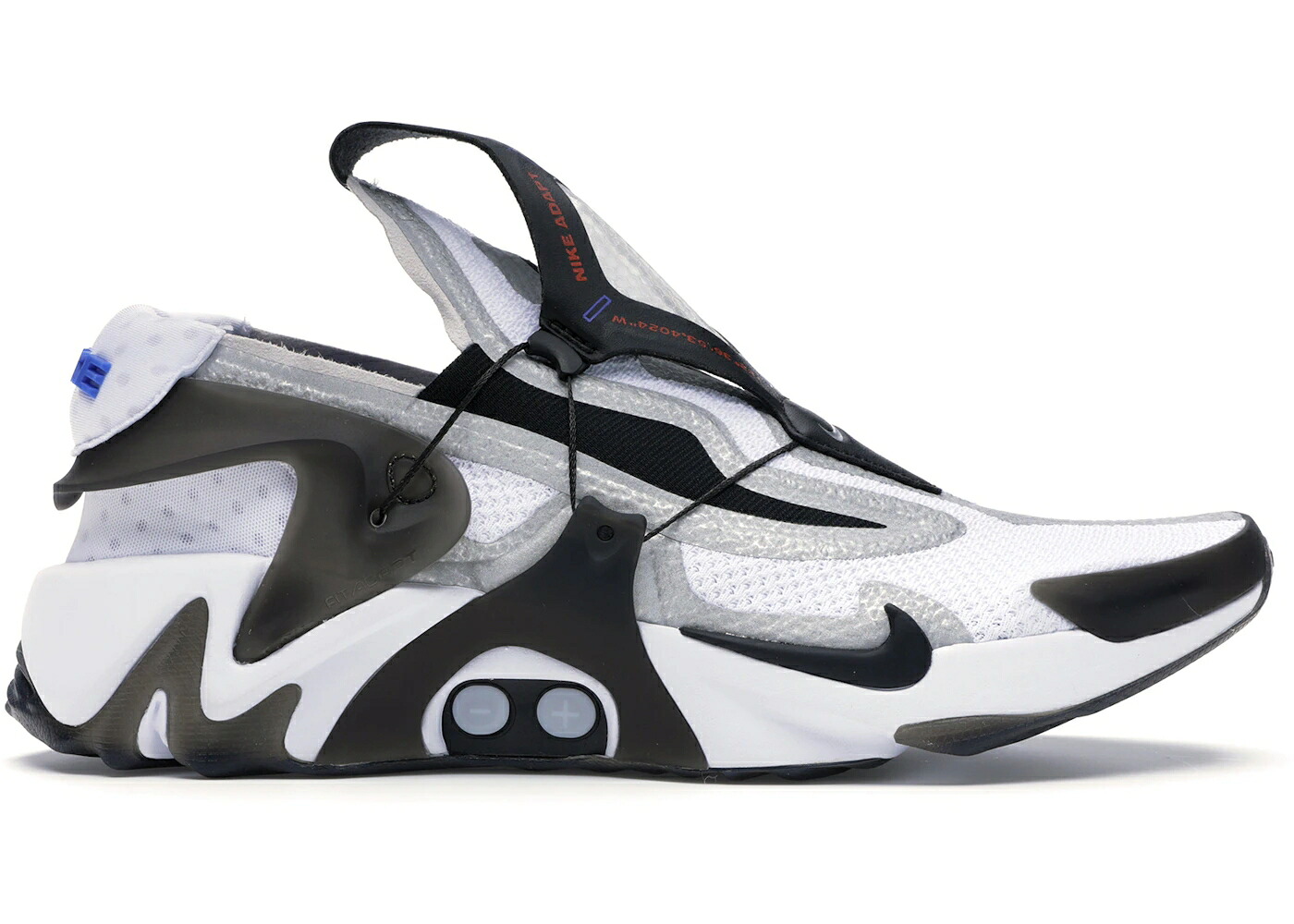 ナイキ アダプト ハラチ 白いこと 白いこと 黒いこと 黒いこと クリムゾン スニーカー メンズ NIKE ADAPT HUARACHE WHITE BLACK (EU CHARGER) / WHITE BLACK BRIGHT CRIMSON RACER