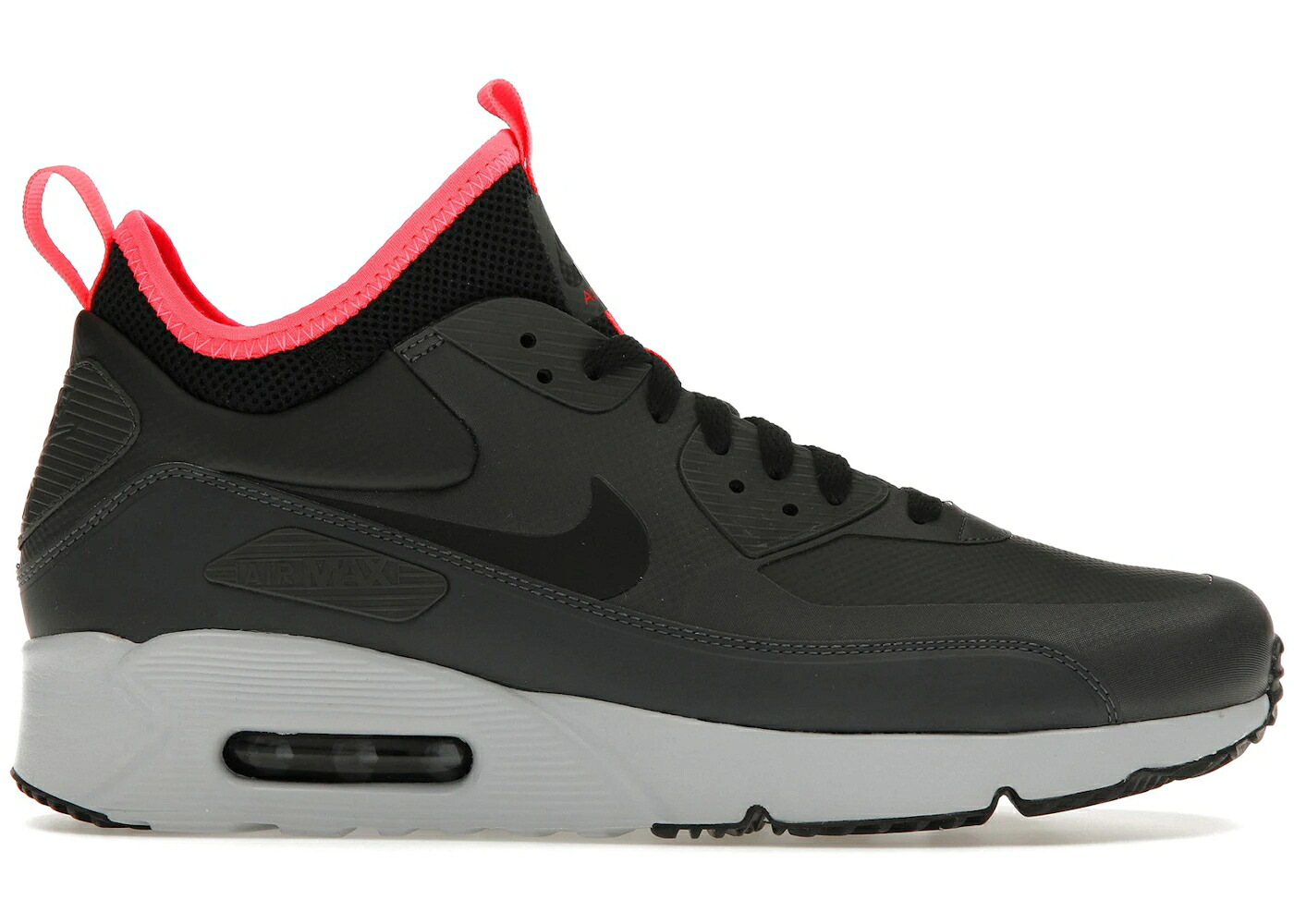 ナイキ マックス ウルトラ ミッド 黒色 ブラック 赤 レッド エアマックス スニーカー メンズ NIKE AIR MAX 90 ULTRA MID ANTHRACITE / ANTHRACITE BLACK SOLAR RED