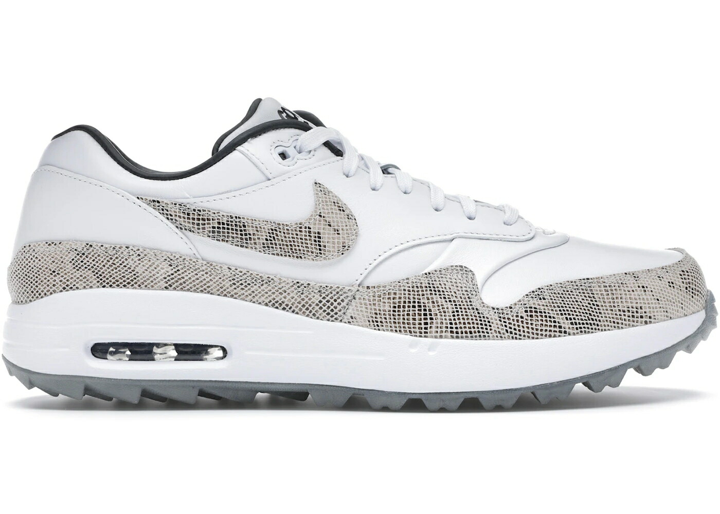 ナイキ マックス ゴルフ 白いこと 白いこと 薄墨色 薄墨色 エア湖マックス スニーカー メンズ NIKE AIR MAX 1 GOLF SNAKESKIN / WHITE ATMOSPHERE GREY
