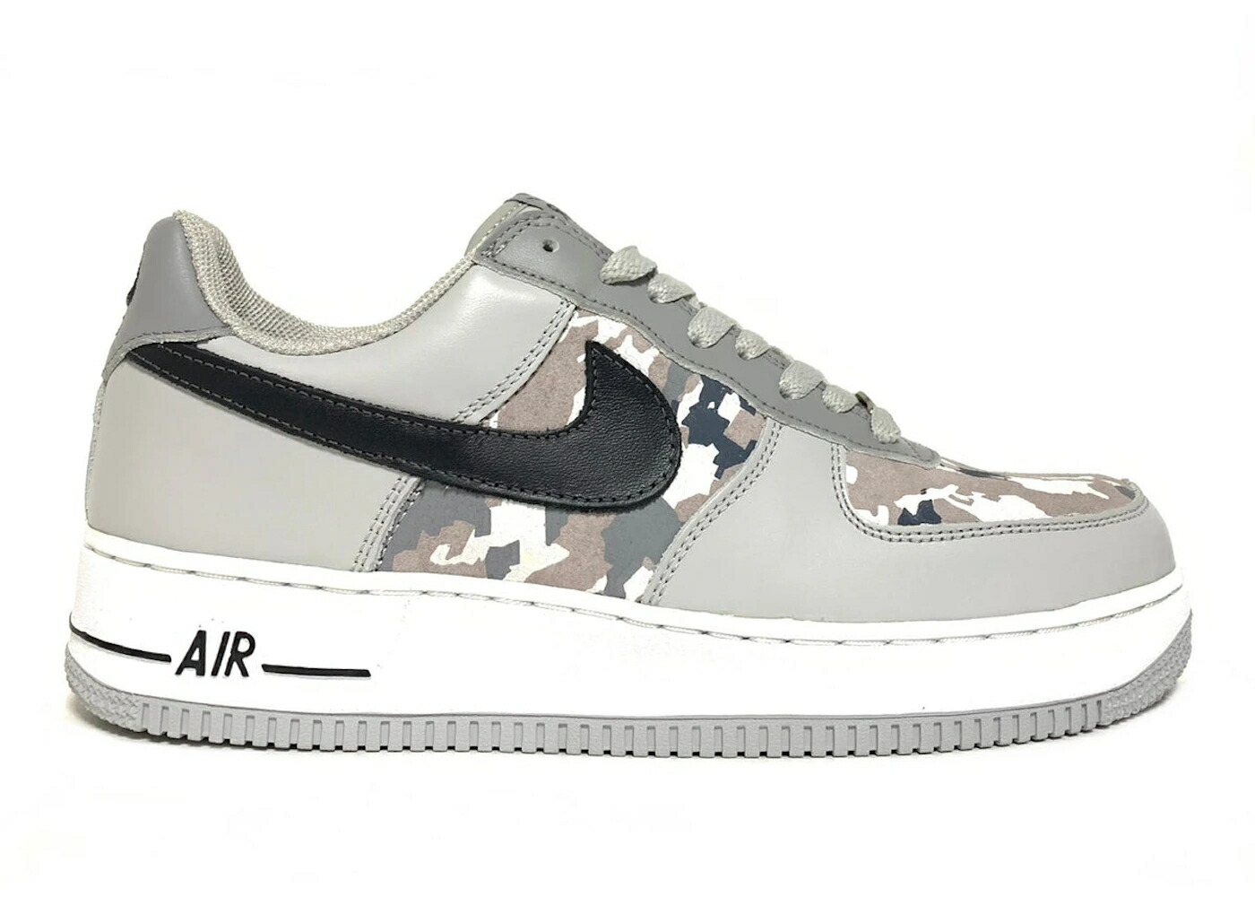 ナイキ プレミアム 灰色 グレー カモ柄 白色 ホワイト 黒色 ブラック エアフォース スニーカー メンズ NIKE AIR FORCE 1 LOW PREMIUM GREY CAMO / GREY CAMO GREY WHITE BLACK