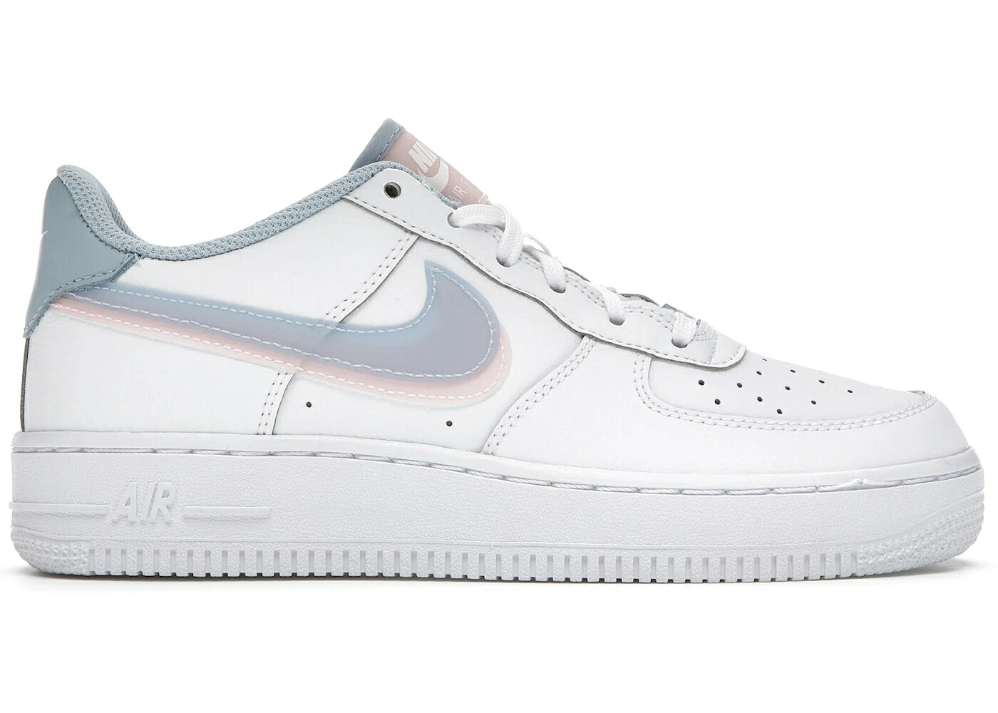ナイキ スウッシュ スウォッシュ 青色 ブルー 白色 ホワイト エアフォース ジュニア キッズ NIKE AIR FORCE 1 LOW LV8 DOUBLE SWOOSH LIGHT ARMORY BLUE / WHITE LIGHT ARMORY BLUE ARCTIC ベビー マタニティ スニ|スニケス