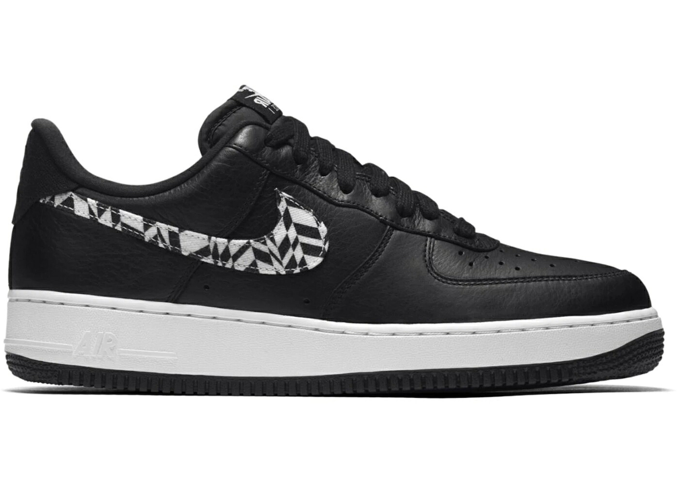 ナイキ 黒いこと 黒いこと スウッシュ スウォッシュ 白いこと 白いこと 空軍 スニーカー メンズ NIKE AIR FORCE 1 LOW BLACK PATTERN SWOOSH / BLACK WHITE