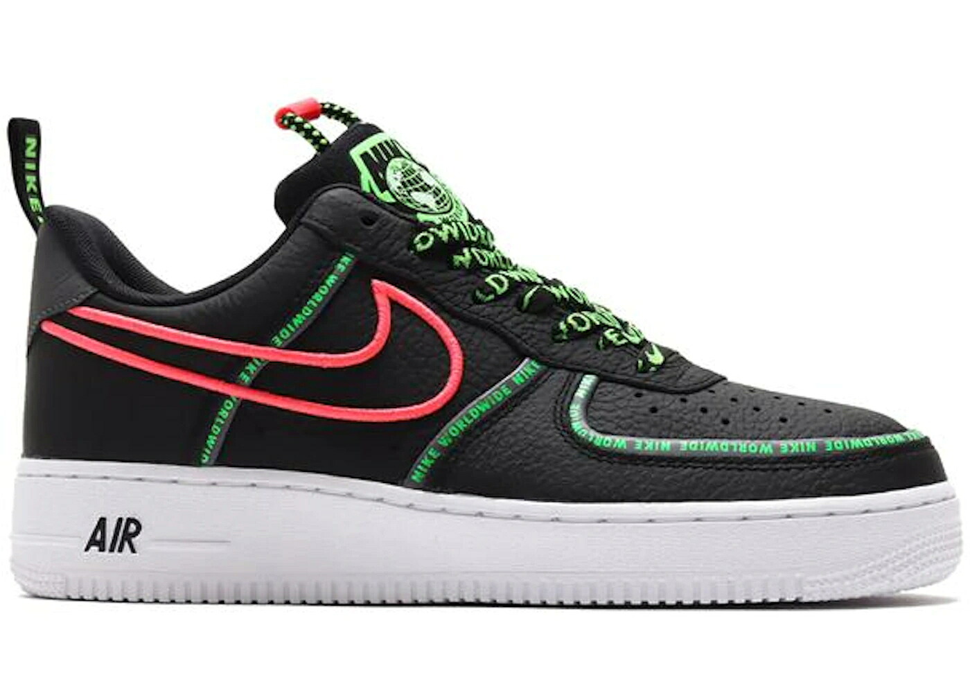 ナイキ 黒いこと 黒いこと クリムゾン 緑 緑であること ストライク 空軍 \u002707 スニーカー メンズ NIKE AIR FORCE 1 LOW WORLDWIDE PACK BLACK / BLACK FLASH CRIMSON GREEN STRIKE