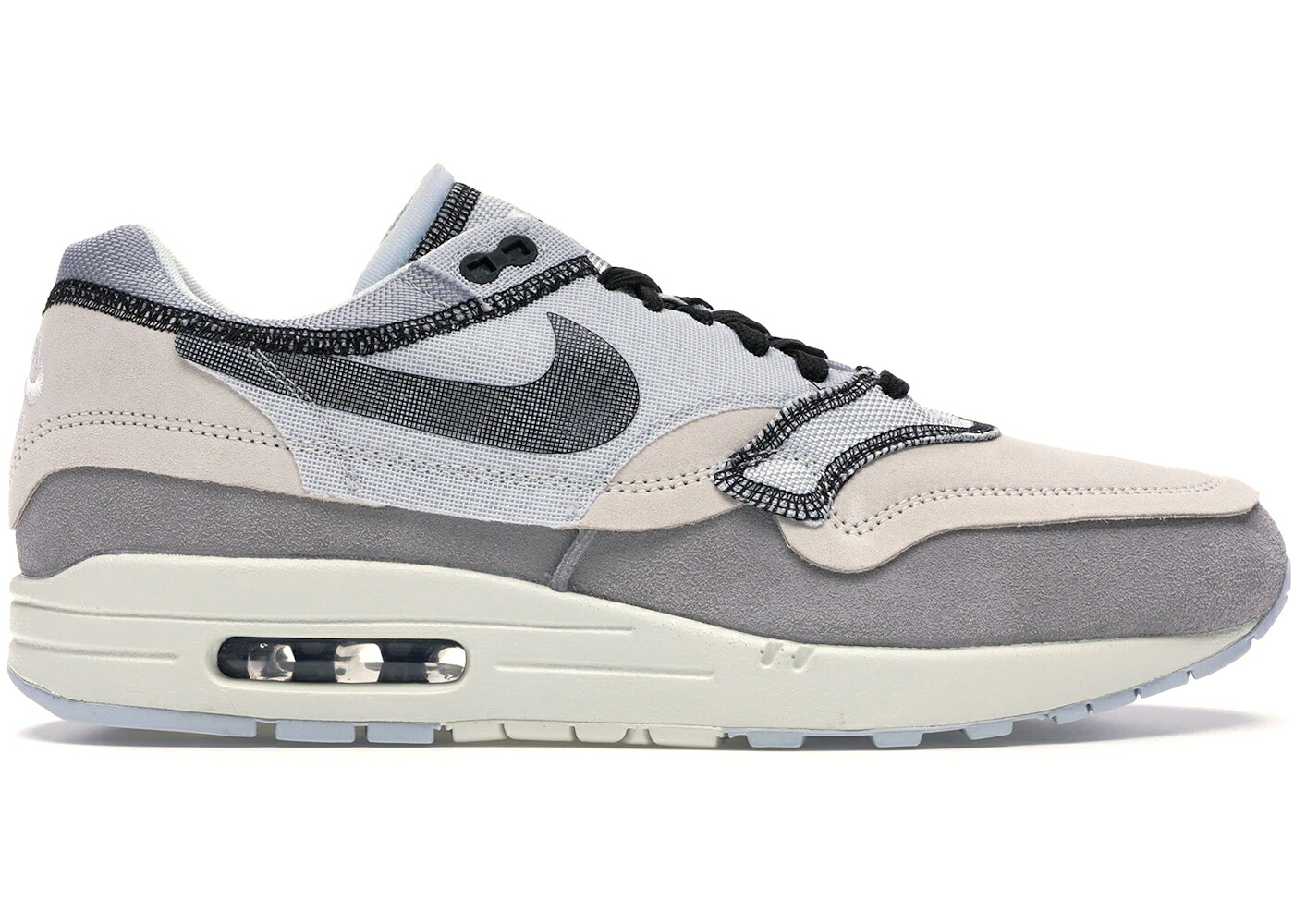 ナイキ マックス 黒いこと 黒いこと 純然たる プラチナム 大気圏マックス スニーカー メンズ NIKE AIR MAX 1 INSIDE OUT PHANTOM BLACK / PHANTOM BLACK PURE PLATINUM WOLF