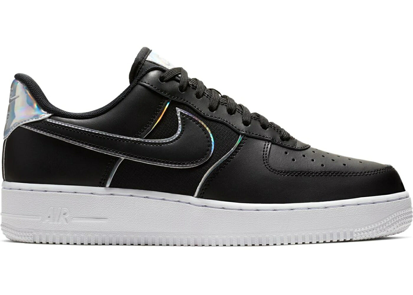 ナイキ 黒いこと 黒いこと 空軍 スニーカー メンズ NIKE AIR FORCE 1 LOW BLACK IRIDESCENT OUTLINE / BLACK BLACK BLACK