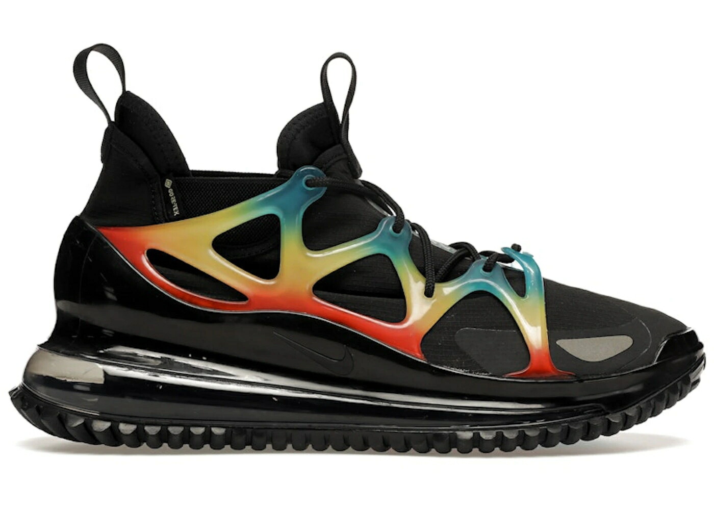 ナイキ マックス 黒色 ブラック 虹色 レインボー レーザー エアマックス スニーカー メンズ NIKE AIR MAX 720 HORIZON BLACK RAINBOW / OFF NOIR COSMIC CLAY LASER