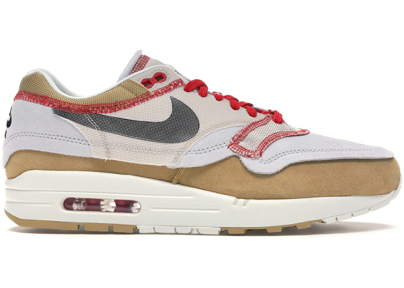 ナイキ マックス クラブ ゴールド 黒色 ブラック ピュア プラチナム エアマックス スニーカー メンズ NIKE AIR MAX 1 INSIDE OUT CLUB GOLD BLACK / CLUB GOLD BLACK PURE PLATINUM