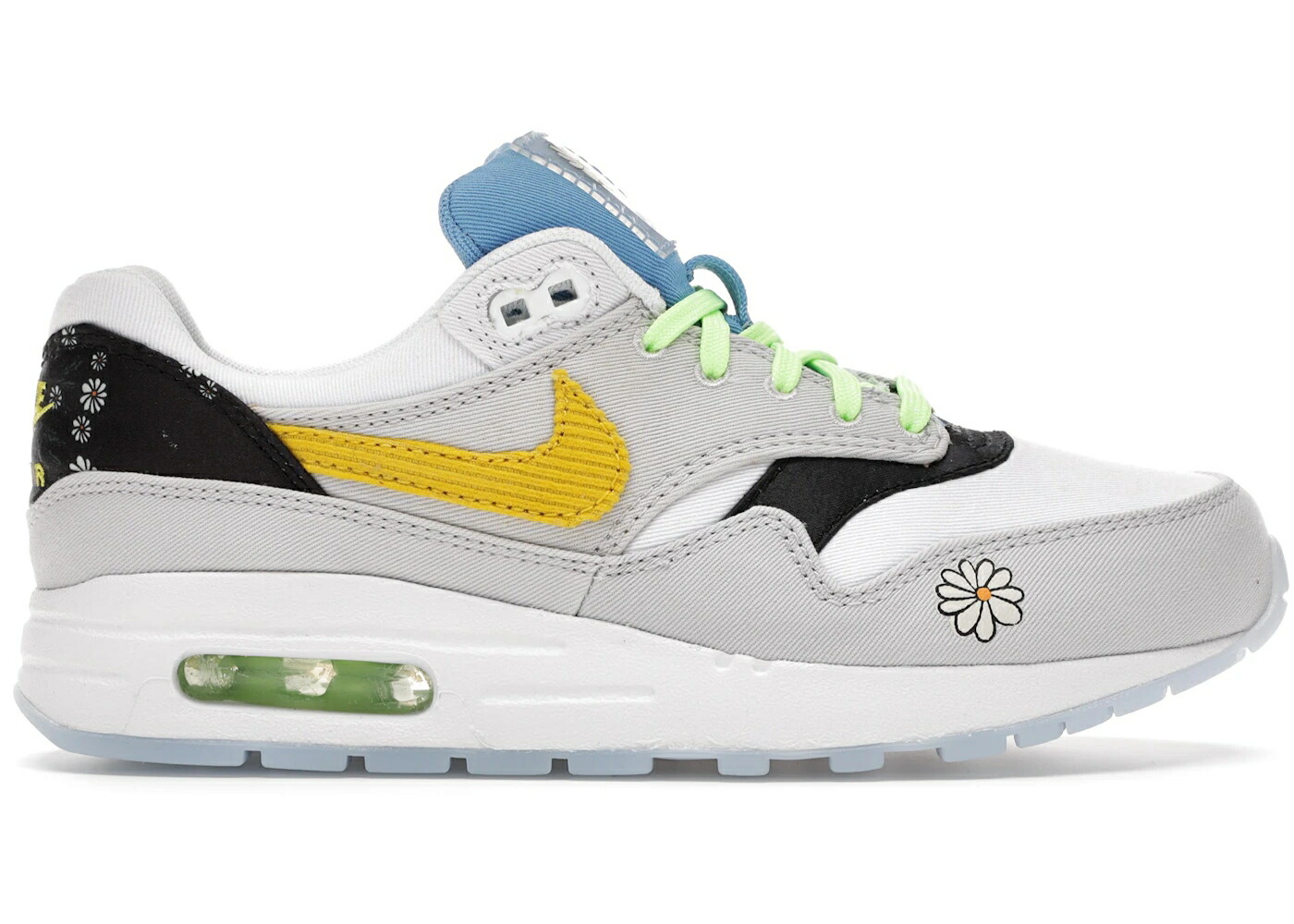 ナイキ マックス 白いこと 白いこと 黒いこと 黒いこと エア湖マックス お坊っちゃん キッズ NIKE AIR MAX 1 DAISY (GS) / WHITE BLACK もの言う花 マタニティ スニーカー