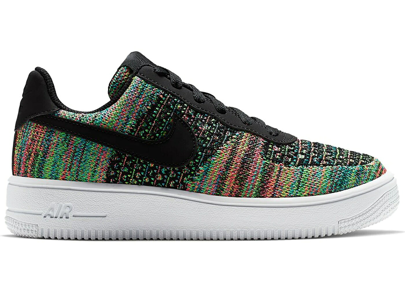 ナイキ 飛球編み物 黒いこと 黒いこと さくら色 空軍 2.0 お坊っちゃん キッズ NIKE AIR FORCE 1 FLYKNIT MULTI-COLOR (GS) / BLACK HYPER PINK VOLT BLACK もの言う花 マタニティ スニーカー