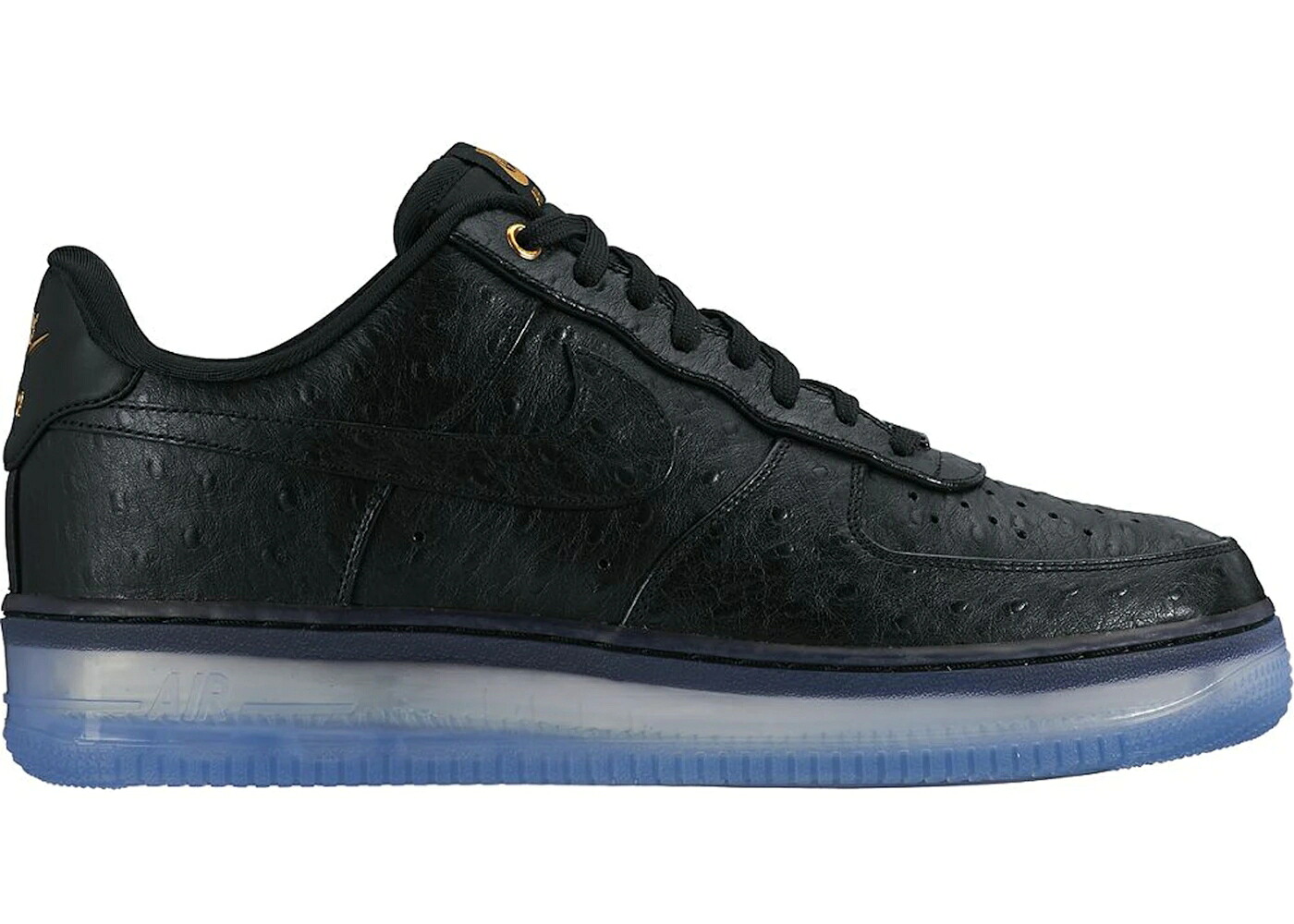 ナイキ 黒いこと 黒いこと 空軍 スニーカー メンズ NIKE AIR FORCE 1 CMFT LUX LOW BLACK OSTRICH / BLACK BLACK