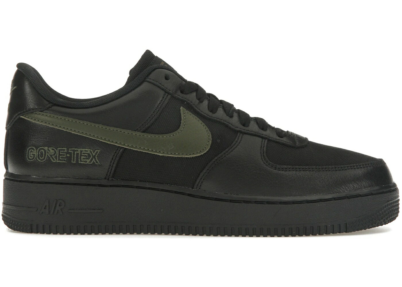 ナイキ ゴアテックス 黒いこと 黒いこと 積貨委託貨物 カーキ 空軍 スニーカー メンズ NIKE AIR FORCE 1 LOW GORE-TEX BLACK CARGO KHAKI / BLACK CARGO KHAKI