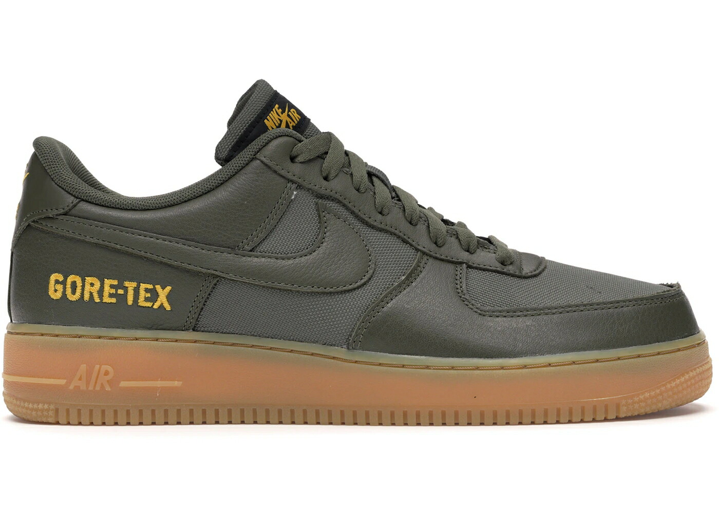 ナイキ ゴアテックス オリーブ ゴールド 黒いこと 黒いこと 空軍 スニーカー メンズ NIKE AIR FORCE 1 LOW GORE-TEX MEDIUM OLIVE / MEDIUM OLIVE SEQUOIA GOLD BLACK