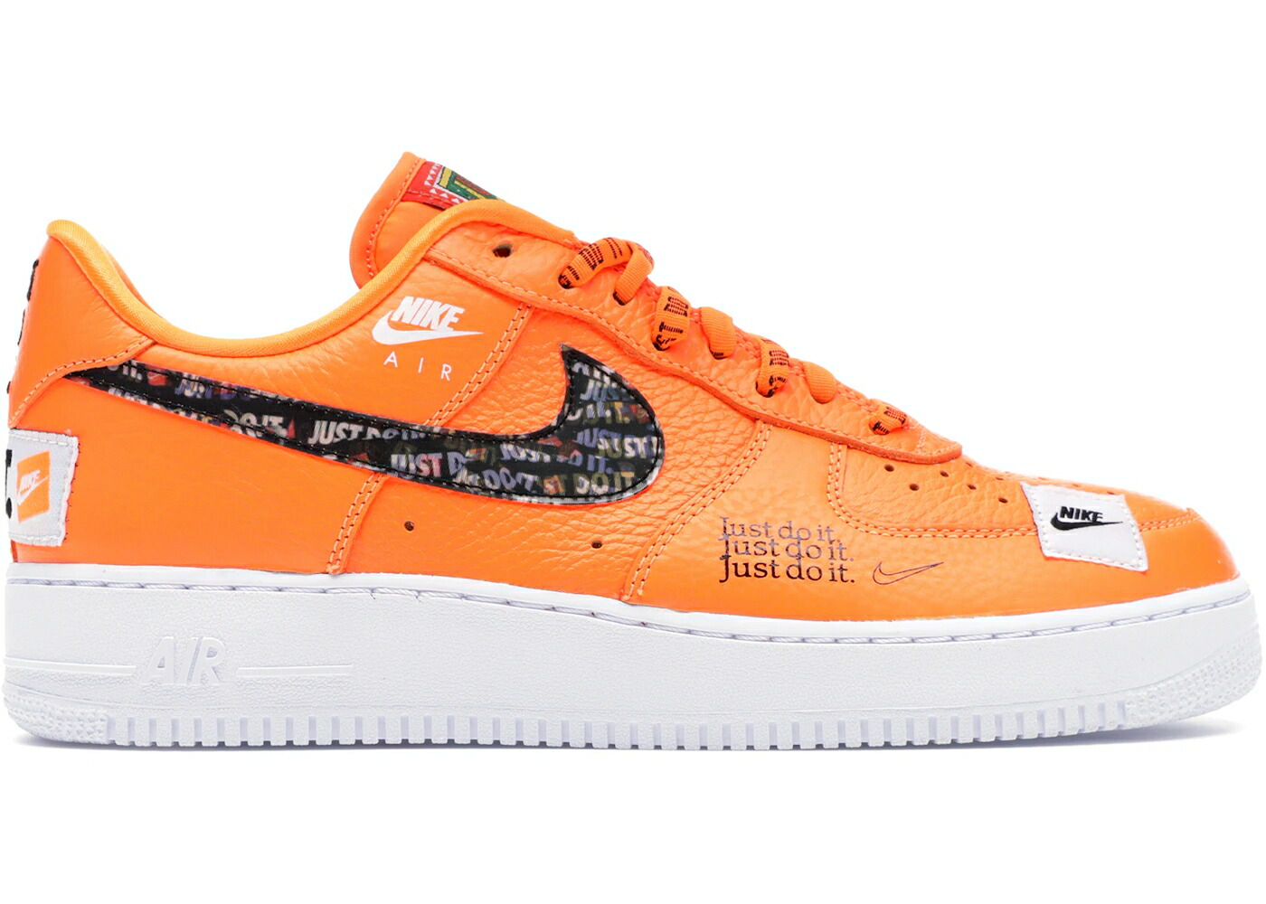 ナイキ 橙 オレンジ色 黒いこと 黒いこと 空軍 スニーカー メンズ NIKE AIR FORCE 1 LOW JUST DO IT PACK TOTAL ORANGE / TOTAL ORANGE TOTAL ORANGE BLACK