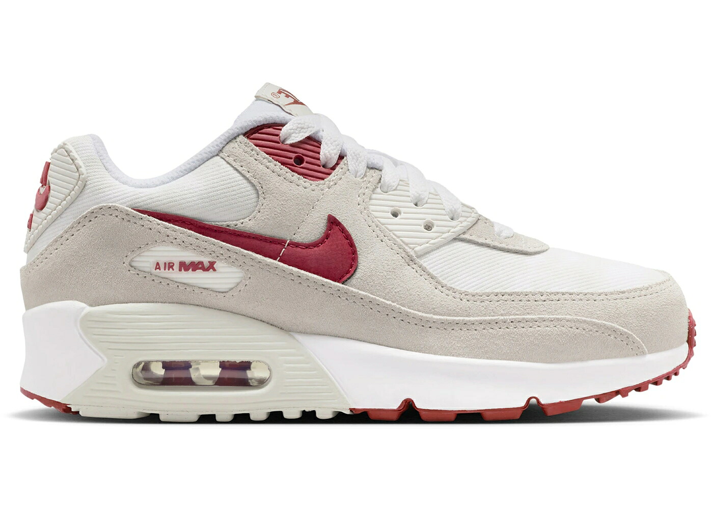 ナイキ マックス 白いこと 白いこと クリムゾン エア湖マックス お坊っちゃん キッズ NIKE AIR MAX 90 SE WHITE LIGHT BONE CRIMSON (GS) / WHITE LIGHT BONE SUMMIT WHITE もの言う花 マタニティ スニーカー