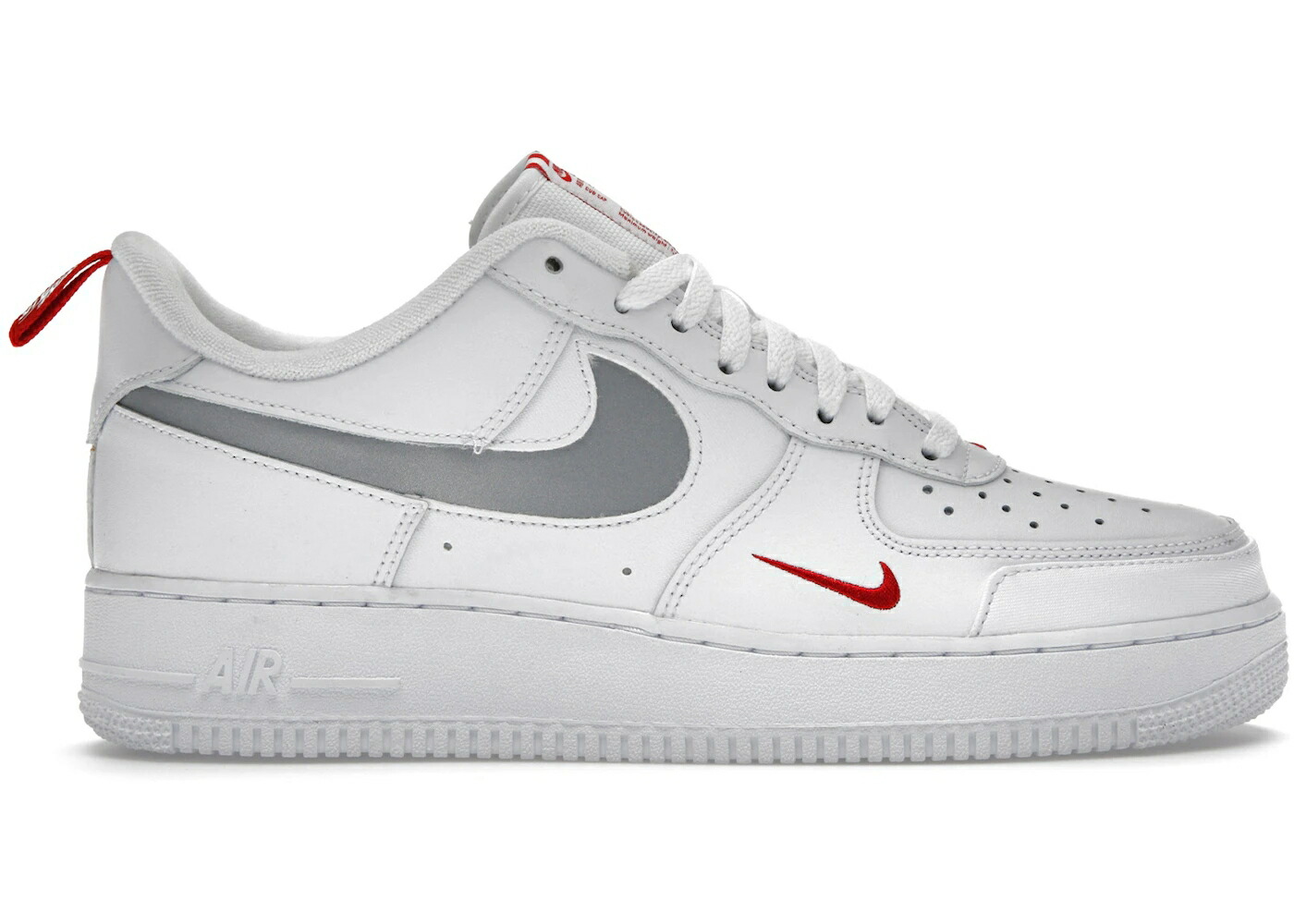 ナイキ スウッシュ スウォッシュ 白いこと 白いこと 赤 赤いこと 空軍 スニーカー メンズ NIKE AIR FORCE 1 LOW REFLECTIVE SWOOSH WHITE UNIVERSITY RED / WHITE UNIVERSITY RED REFLECTIVE