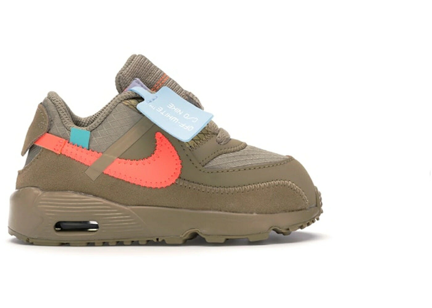 ナイキ マックス オフホワイト 翡翠 ジェード エアマックス ジュニア キッズ NIKE AIR MAX 90 OFF-WHITE DESERT ORE (TD) / DESERT ORE DESERT ORE HYPER JADE
