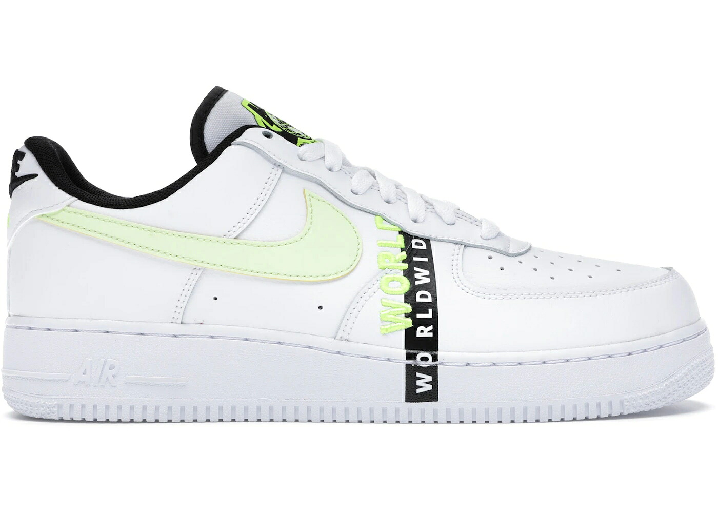 ナイキ 白いこと 白いこと 黒いこと 黒いこと 空軍 スニーカー メンズ NIKE AIR FORCE 1 LOW WORLDWIDE WHITE VOLT / WHITE VOLT BLACK BARELY VOLT