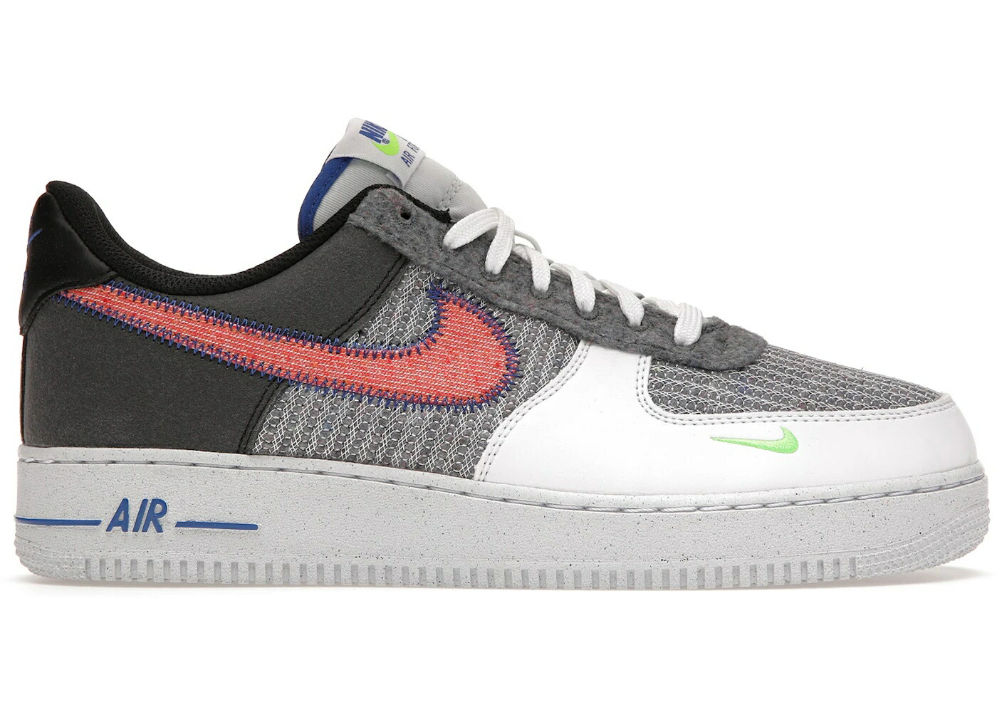 ナイキ 白色 ホワイト 灰色 グレー 緑 グリーン エアフォース 07 スニーカー メンズ NIKE AIR FORCE 1 LOW RECYCLED WHITE / WHITE GREY ELECTRIC GREEN SPORT