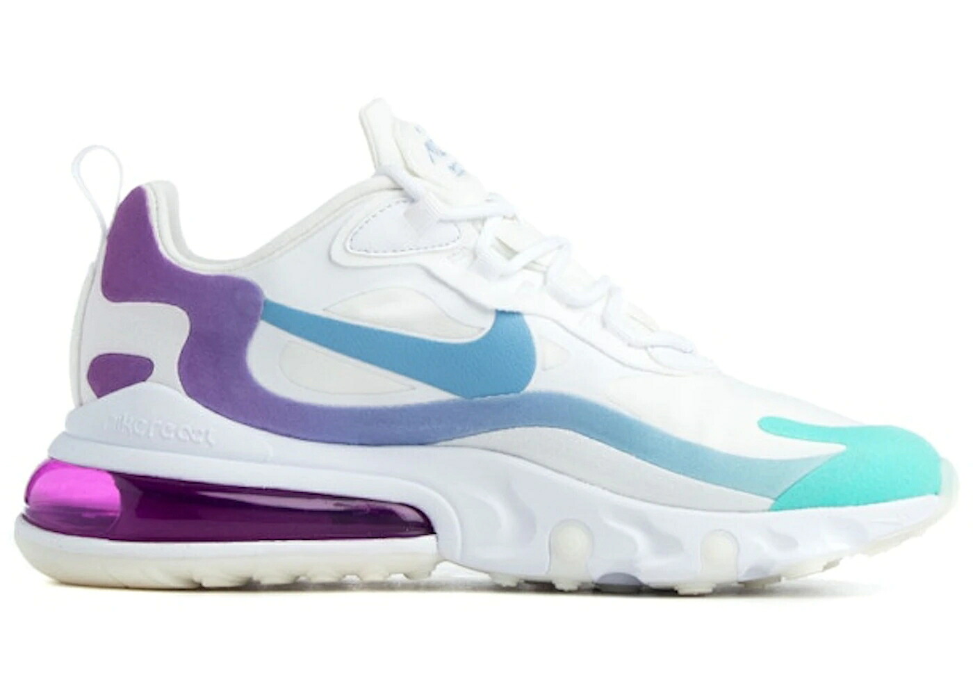 ナイキ マックス リアクト 白色 ホワイト 青色 ブルー 紫 パープル エアマックス WOMEN'S スニーカー レディース NIKE AIR MAX 270 REACT GRADIENT SHIFT (WOMEN'S) / WHITE BLUE PURPLE