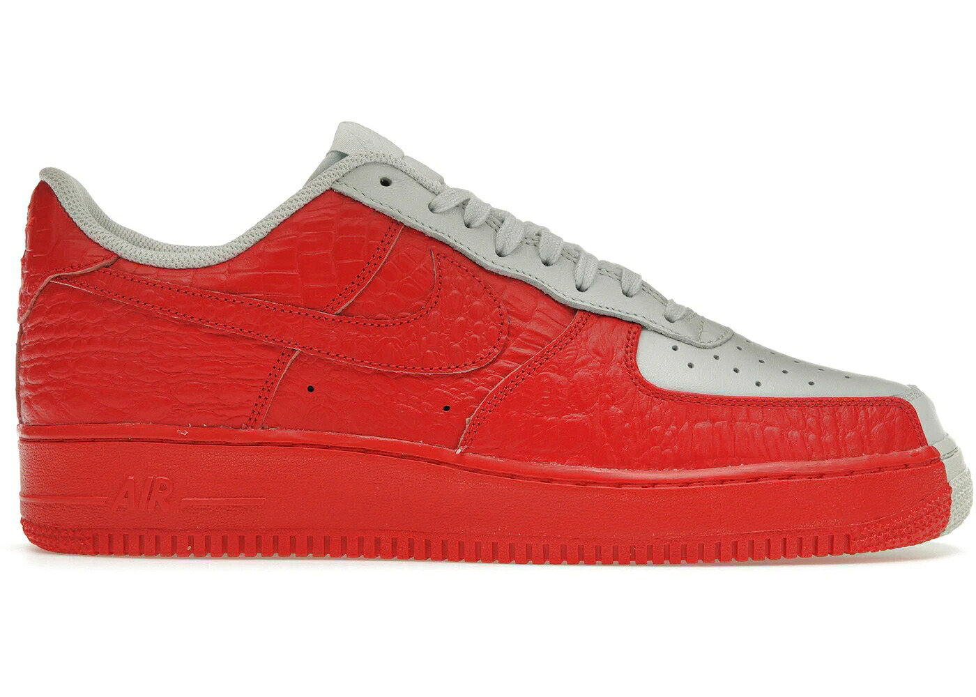 ナイキ 灰色 グレー 赤 レッド エアフォース スニーカー メンズ NIKE AIR FORCE 1 LOW SPLIT GREY RED / BARELY GREY HABANERO RED|スニケス