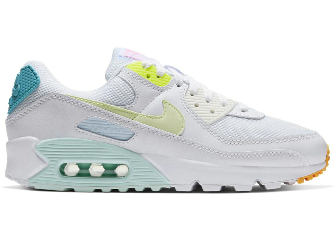 ナイキ マックス 白色 ホワイト エアマックス WOMEN'S スニーカー レディース NIKE AIR MAX 90 PASTEL (WOMEN'S) / WHITE AURORA VOLT BARELY VOLT｜スニケス