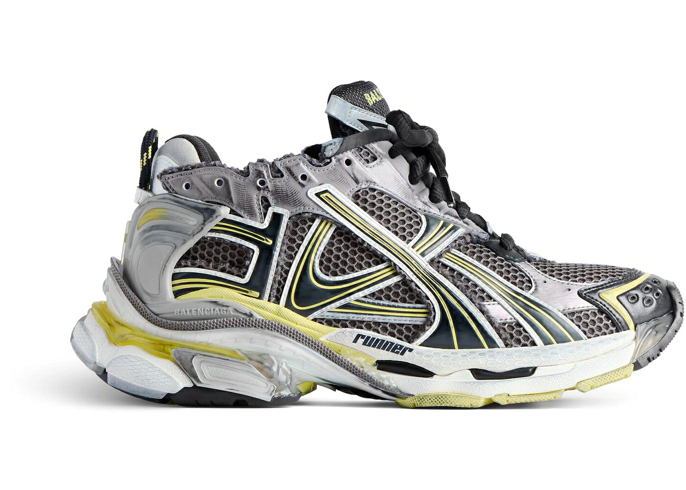 バレンシアガ 薄墨色 薄墨色 黄味がかった 黄色 白いこと 白いこと スニーカー メンズ BALENCIAGA RUNNER GREY YELLOW / GREY YELLOW WHITE