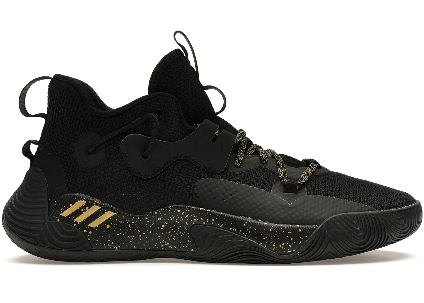 アディダス ハーデン 足つきうしろ側 黒いこと 黒いこと ゴールド 中核グループ スニーカー メンズ ADIDAS HARDEN STEPBACK 3 BLACK GOLD METALLIC / CORE BLACK GOLD METALLIC CORE