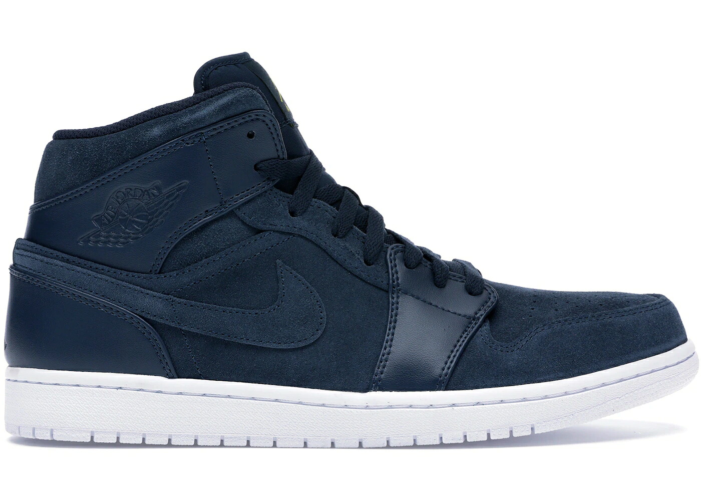 ナイキ ジョーダン ミッド 紺色 ネイビー 白色 ホワイト スニーカー メンズ JORDAN 1 RETRO MID ARMORY NAVY / ARMORY NAVY ELECTROLIME WHITE