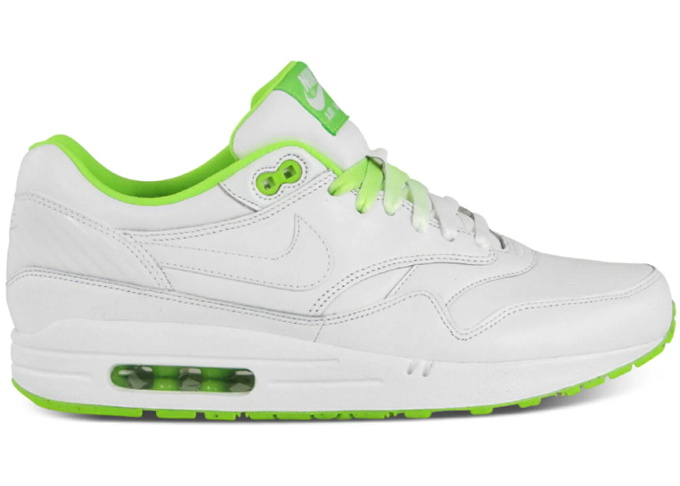 ナイキ マックス 白いこと 白いこと 緑 緑であること 大気圏マックス スニーカー メンズ NIKE AIR MAX 1 CLASH PACK WHITE / WHITE WHITE ELECTRIC GREEN