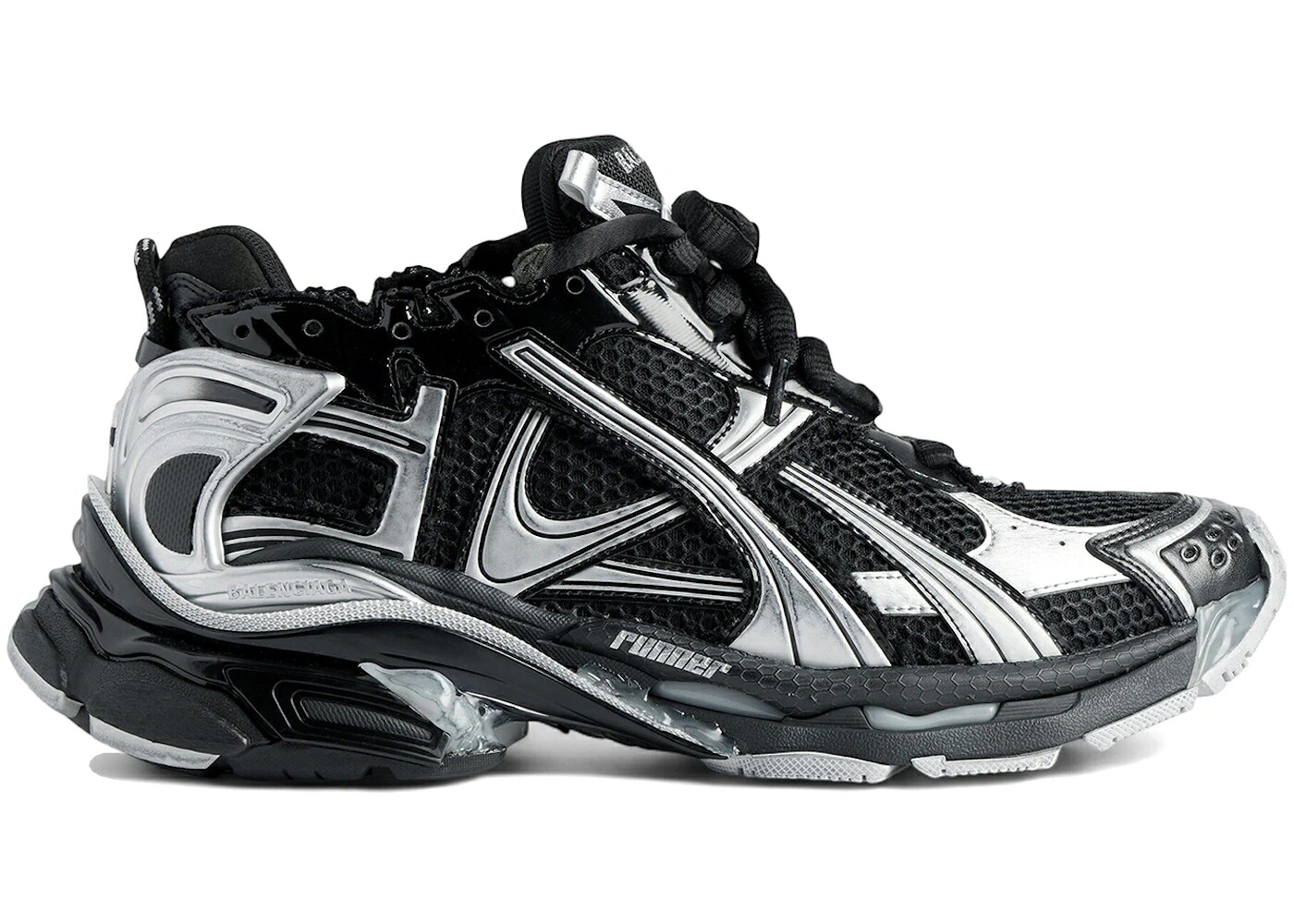 バレンシアガ 黒いこと 黒いこと しろがね色 しろがね色 スニーカー メンズ BALENCIAGA RUNNER BLACK SILVER / BLACK SILVER