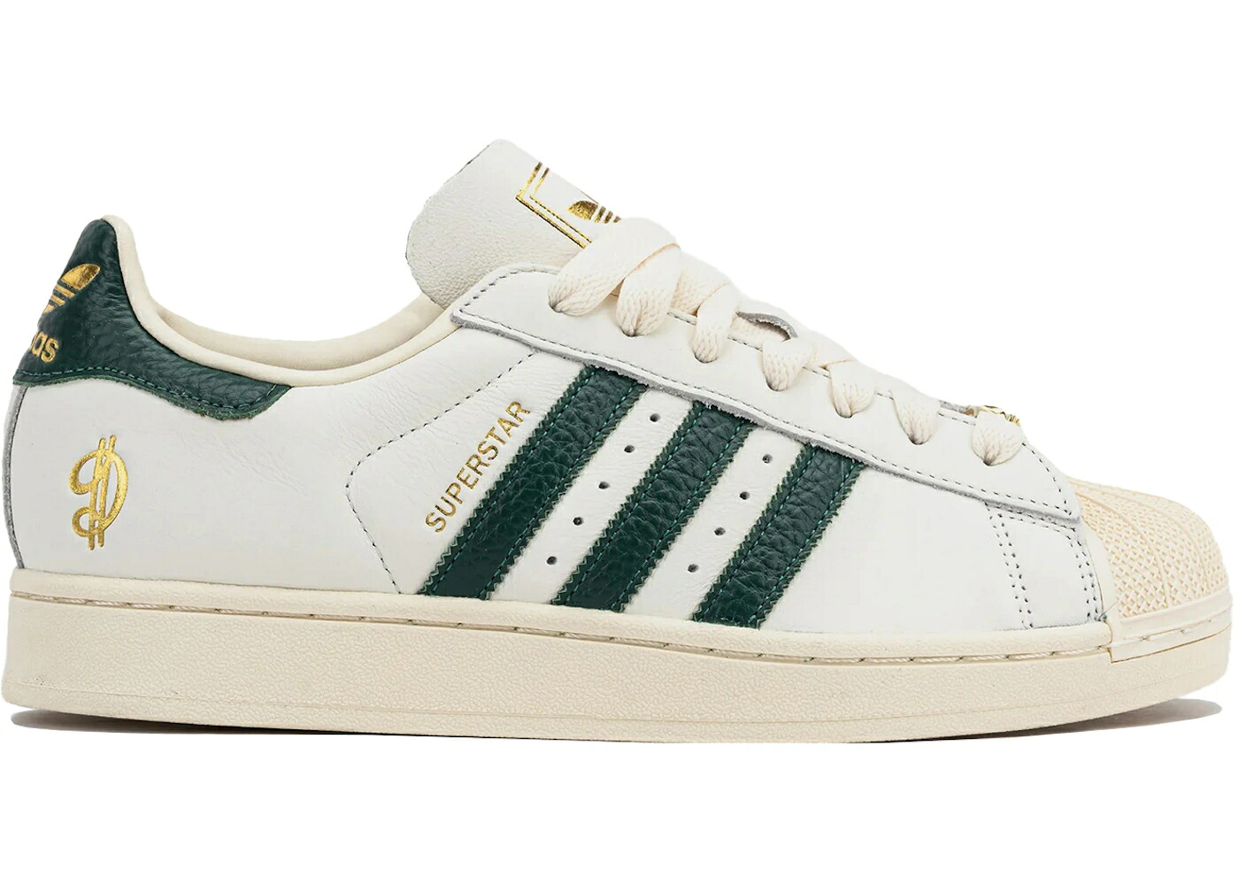 アディダス はやりっ児 一時停止 白いこと 白いこと 緑 緑であること ベージュ スニーカー メンズ ADIDAS SUPERSTAR II DAMIAN LILLARD DAME TIME / WHITE GREEN BEIGE