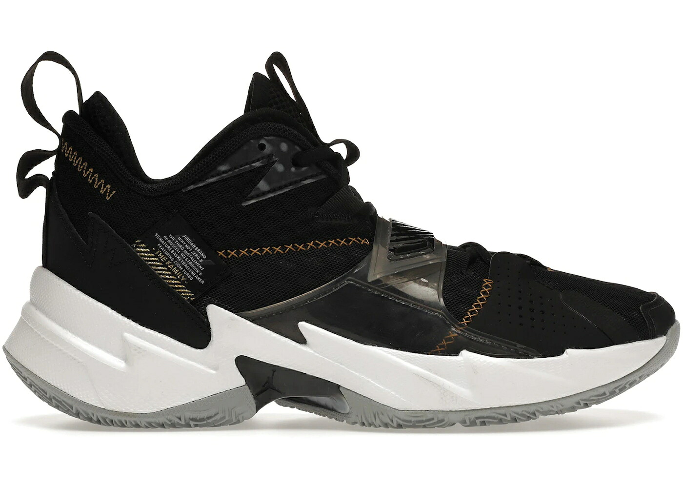 ナイキ ジョーダン 黒いこと 黒いこと ゴールド 白いこと 白いこと ZER0.3 スニーカー メンズ JORDAN WHY NOT THE FAMILY / BLACK METALLIC GOLD WHITE WOLF