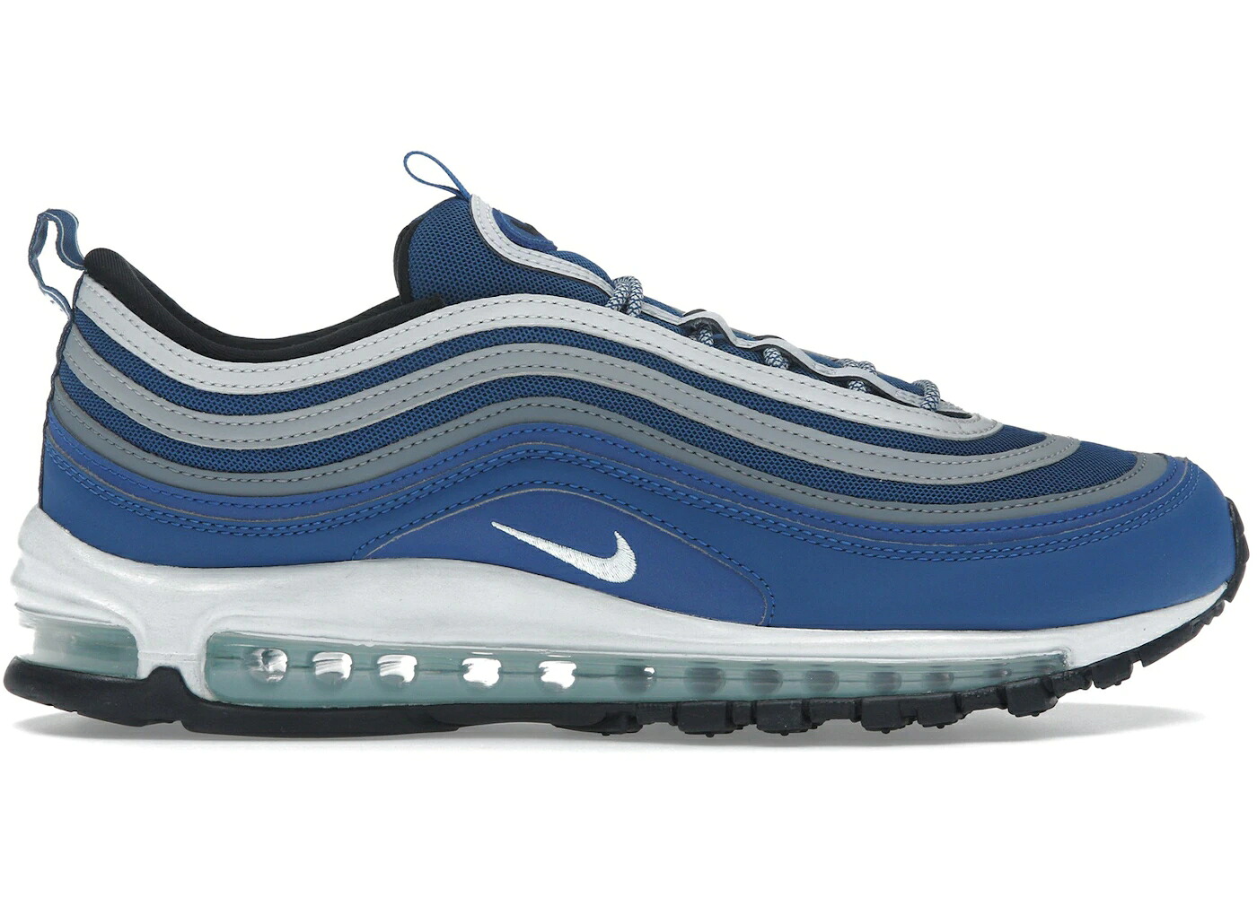 ナイキ マックス 厚地の外套 青み 青色 純然たる プラチナム 大気圏マックス スニーカー メンズ NIKE AIR MAX 97 COURT BLUE PURE PLATINUM / COURT BLUE PURE PLATINUM WOLF